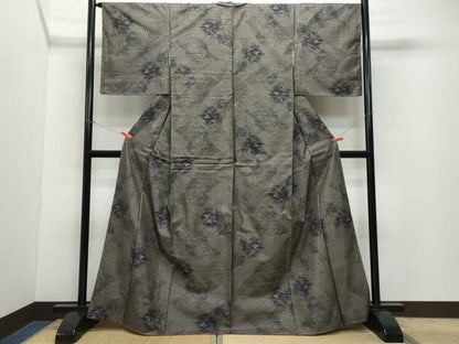 平和屋着物●本場大島紬 9マルキ 草花文 正絹 逸品 CAAZ1013vf