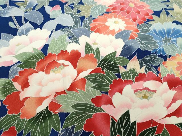 平和屋着物●十日町友禅作家 岡村蒼風 振袖 花籠文 正絹 逸品 CAAZ1017vf