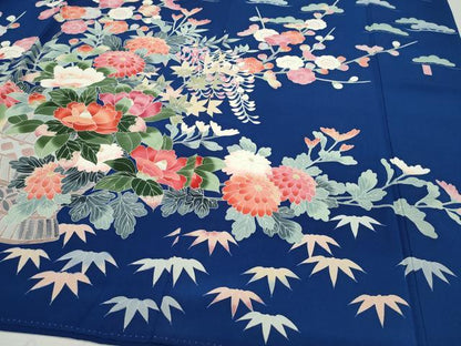 平和屋着物●十日町友禅作家 岡村蒼風 振袖 花籠文 正絹 逸品 CAAZ1017vf