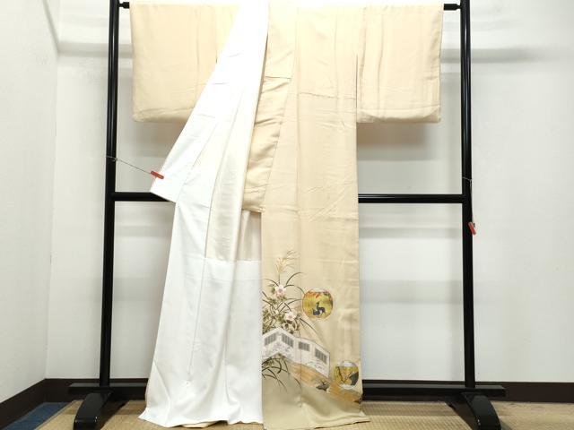 平和屋着物●豪華色留袖　作家物　駒刺繍　屏風鹿草花文　金彩　正絹　逸品　CAAZ1022vf