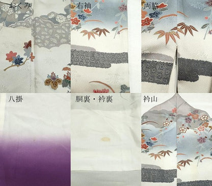 平和屋着物●訪問着　草花文　銀彩　正絹　逸品　CAAZ1038vf