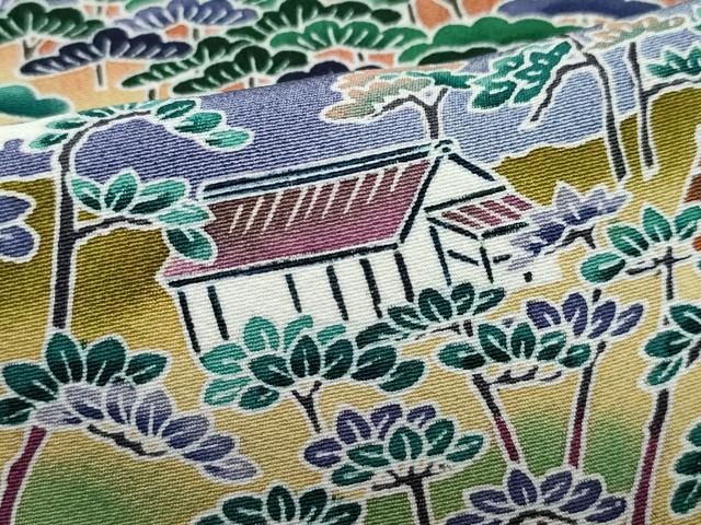 平和屋着物●京加賀友禅　松本健一　黒留袖　風景松文　正絹　逸品　CAAZ1039vf