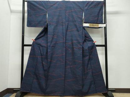 平和屋着物●本真綿紬 切嵌文 反端付き 正絹 逸品 未使用 CAAZ1048vf
