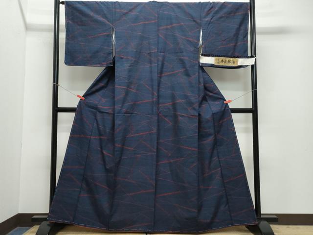 平和屋着物●本真綿紬 切嵌文 反端付き 正絹 逸品 未使用 CAAZ1048vf