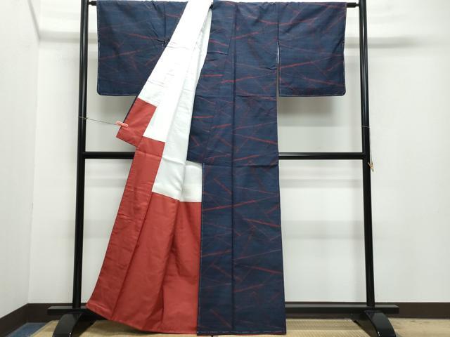 平和屋着物●本真綿紬 切嵌文 反端付き 正絹 逸品 未使用 CAAZ1048vf