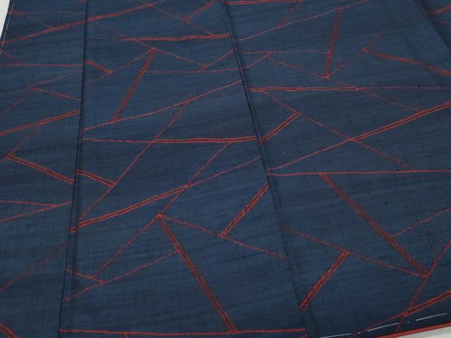 平和屋着物●本真綿紬 切嵌文 反端付き 正絹 逸品 未使用 CAAZ1048vf