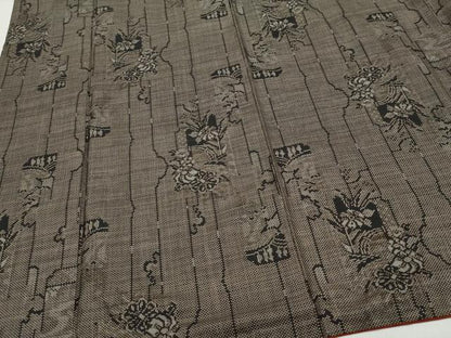 平和屋着物●本場大島紬　7マルキ　吉祥花文　正絹　逸品　CAAZ1058vf