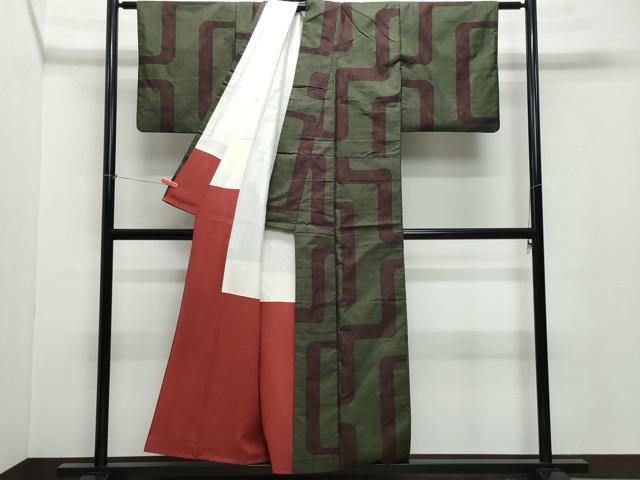 平和屋着物●本場大島紬　7マルキ　吉祥唐草文　正絹　逸品　CAAZ1060vf