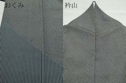 平和屋着物●訪問着　江戸小紋　褐返色×白橡色　藍鉄色×白梅鼠色　正絹　逸品　CAAZ1063vf