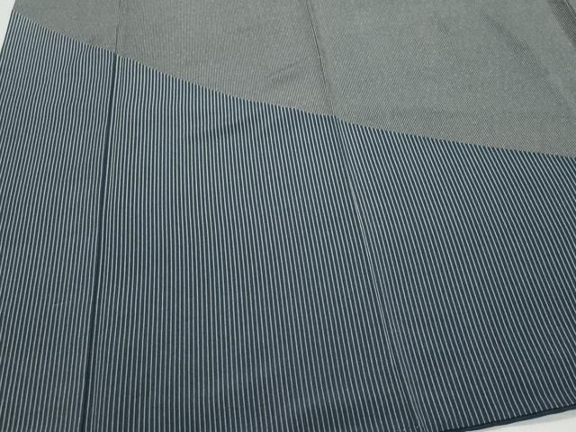 平和屋着物●訪問着　江戸小紋　褐返色×白橡色　藍鉄色×白梅鼠色　正絹　逸品　CAAZ1063vf