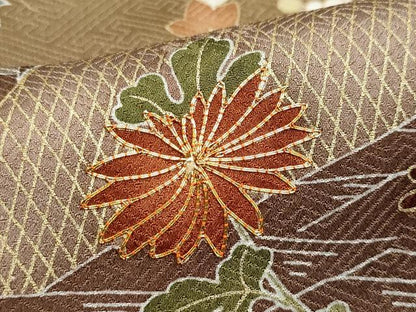 平和屋着物●訪問着 駒刺繍 風景草花文 暈し染め 金彩 正絹 逸品 CAAZ1073vf