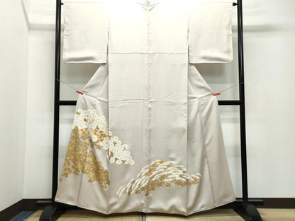 平和屋着物●豪華色留袖 駒刺繍 菊 金彩 正絹 逸品 CAAZ1075vf