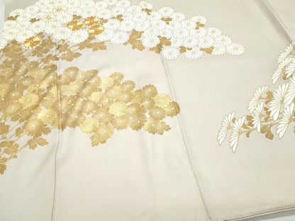 平和屋着物●豪華色留袖 駒刺繍 菊 金彩 正絹 逸品 CAAZ1075vf