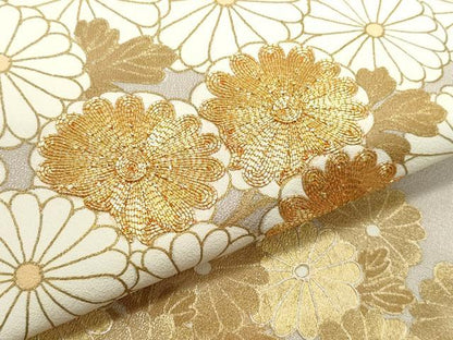 平和屋着物●豪華色留袖 駒刺繍 菊 金彩 正絹 逸品 CAAZ1075vf