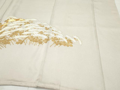 平和屋着物●豪華色留袖 駒刺繍 菊 金彩 正絹 逸品 CAAZ1075vf