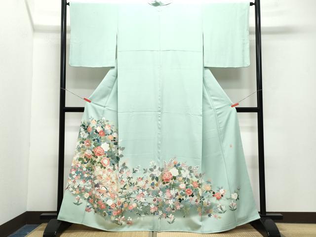 平和屋着物●豪華色留袖 友禅 作家物 鴛鴦草花文 正絹 逸品 CAAZ1076vf