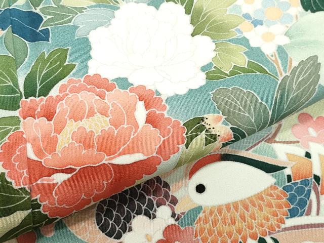 平和屋着物●豪華色留袖 友禅 作家物 鴛鴦草花文 正絹 逸品 CAAZ1076vf