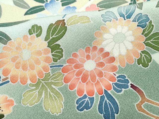 平和屋着物●豪華色留袖 友禅 作家物 鴛鴦草花文 正絹 逸品 CAAZ1076vf