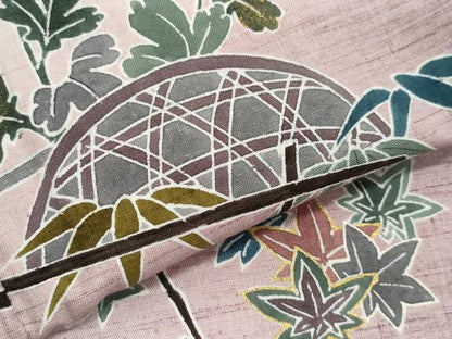 平和屋着物●訪問着 作家物 紬地 籬草花文 金彩 正絹 逸品 CAAZ1081vf