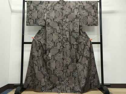 平和屋着物●本場大島紬　7マルキ　吉祥花文　正絹　逸品　CAAZ1099vf