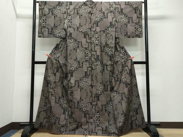 平和屋着物●本場大島紬　7マルキ　吉祥花文　正絹　逸品　CAAZ1099vf