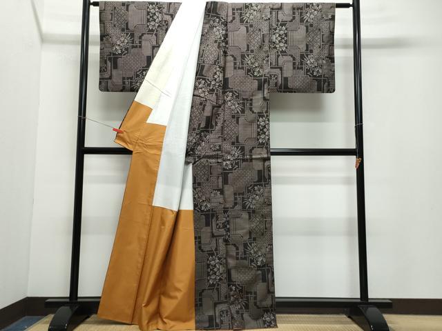 平和屋着物●本場大島紬　7マルキ　吉祥花文　正絹　逸品　CAAZ1099vf