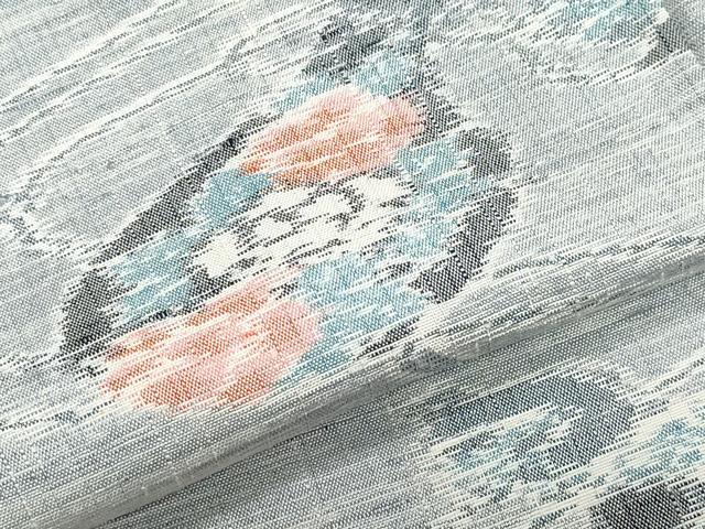 平和屋着物●小千谷紬 流水楽器花文 正絹 逸品 CAAZ1100vf