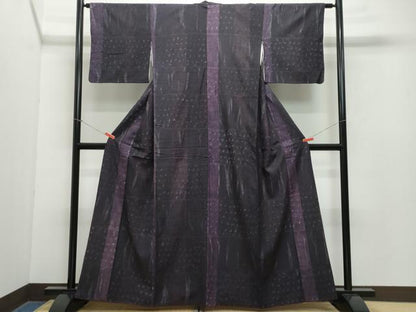 平和屋着物●上質な紬　絞り　100亀甲　間道　正絹　逸品　CAAZ1111vf