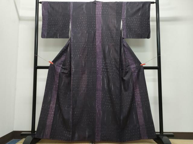 平和屋着物●上質な紬　絞り　100亀甲　間道　正絹　逸品　CAAZ1111vf