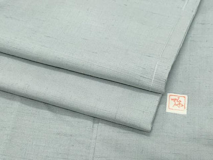 平和屋着物●上質な紬　作家物　灰青色　正絹　逸品　CAAZ1115vf