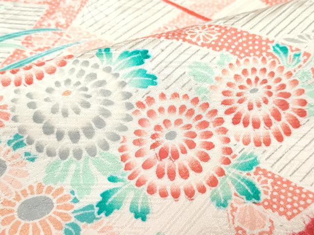 平和屋着物●豪華振袖　絞り　刺繍　花籠文　正絹　逸品　CAAZ1118vf