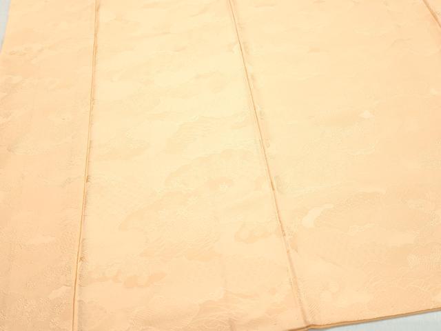 平和屋着物●上質な色無地　雲重ね草花地紋　深支子色　正絹　逸品　CAAZ1125vf