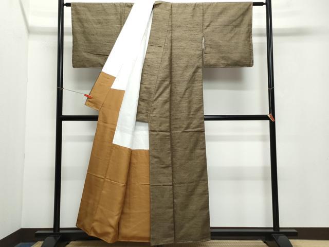 平和屋着物●上質な紬　霞文　正絹　逸品　CAAZ1128vf