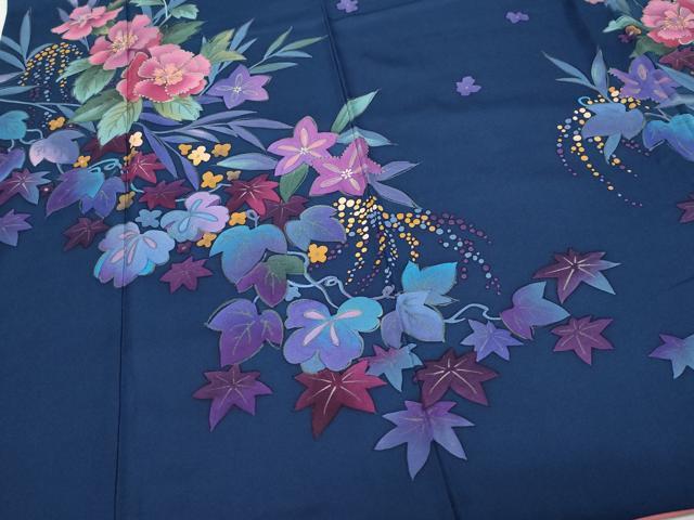 平和屋着物●中嶋まさひろ 蝋彩染作家　訪問着　手描き　草花文　正絹　逸品　CAAZ1133vf