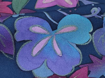 平和屋着物●中嶋まさひろ 蝋彩染作家　訪問着　手描き　草花文　正絹　逸品　CAAZ1133vf