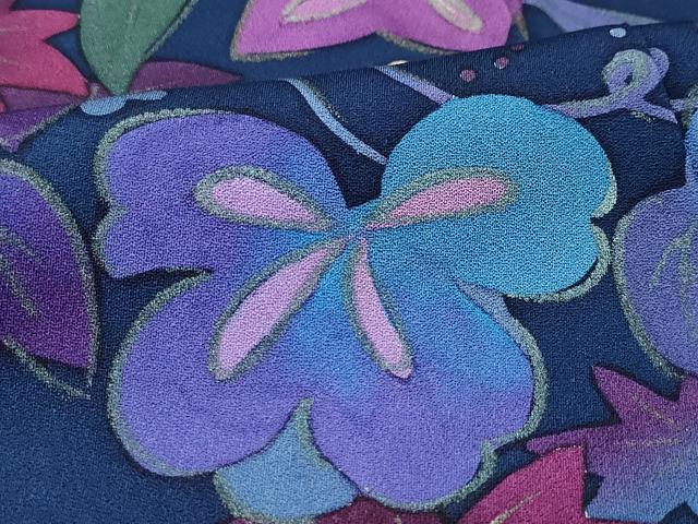 平和屋着物●中嶋まさひろ 蝋彩染作家　訪問着　手描き　草花文　正絹　逸品　CAAZ1133vf