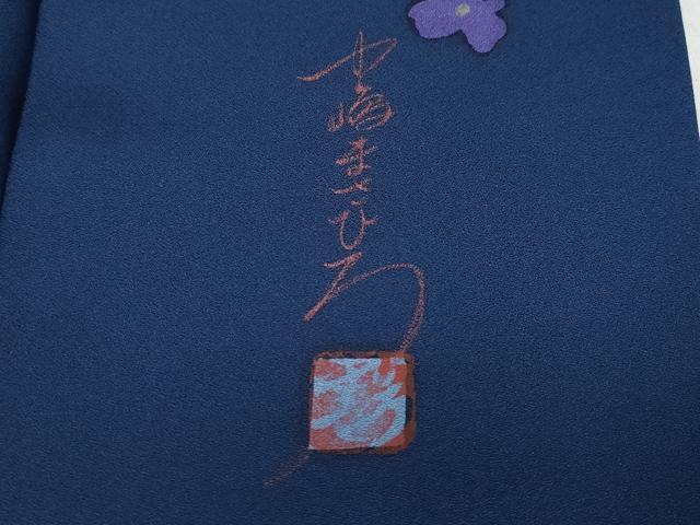 平和屋着物●中嶋まさひろ 蝋彩染作家　訪問着　手描き　草花文　正絹　逸品　CAAZ1133vf