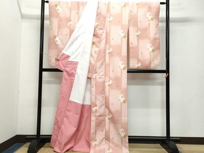 平和屋着物●小振袖　二尺袖　吉祥花文　洗える着物　CAAZ1170vf