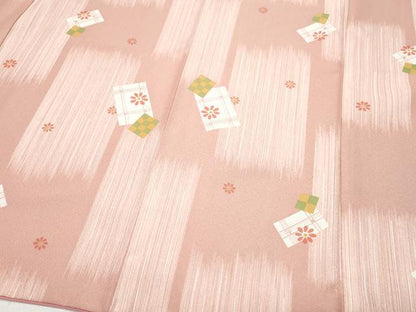 平和屋着物●小振袖　二尺袖　吉祥花文　洗える着物　CAAZ1170vf