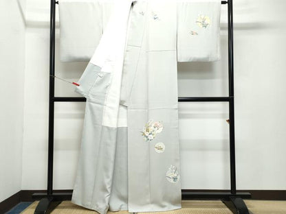 平和屋着物●訪問着 友禅 雪輪草花文 正絹 逸品 CAAZ1187vf