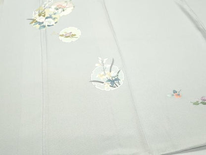 平和屋着物●訪問着 友禅 雪輪草花文 正絹 逸品 CAAZ1187vf