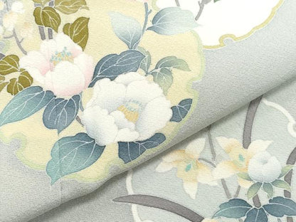 平和屋着物●訪問着 友禅 雪輪草花文 正絹 逸品 CAAZ1187vf