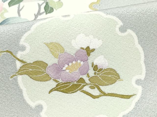 平和屋着物●訪問着 友禅 雪輪草花文 正絹 逸品 CAAZ1187vf
