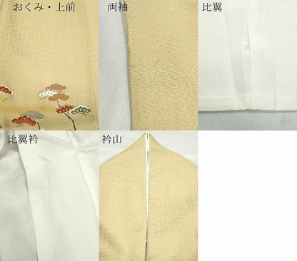 平和屋着物●豪華色留袖 駒刺繍 松 金彩 正絹 逸品 CAAZ1200vf