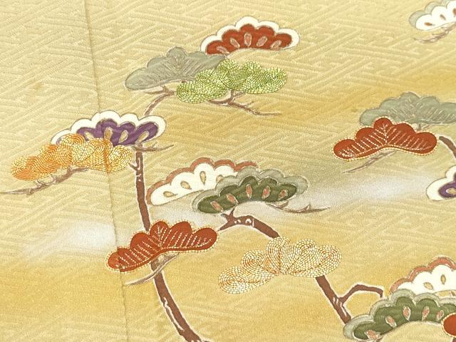 平和屋着物●豪華色留袖 駒刺繍 松 金彩 正絹 逸品 CAAZ1200vf