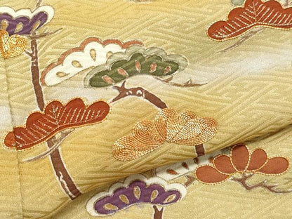 平和屋着物●豪華色留袖 駒刺繍 松 金彩 正絹 逸品 CAAZ1200vf