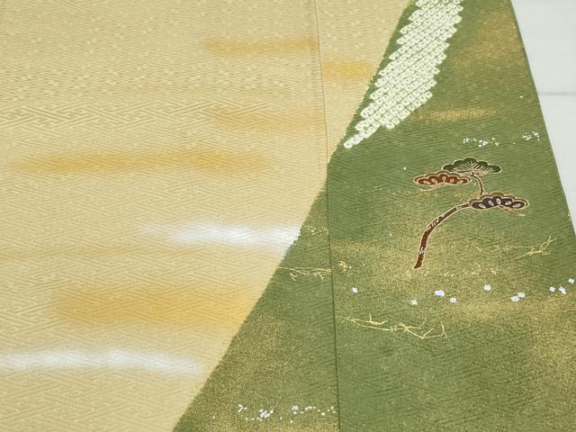 平和屋着物●豪華色留袖 駒刺繍 松 金彩 正絹 逸品 CAAZ1200vf