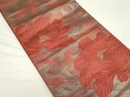 平和屋着物◎六通柄袋帯　草花文　正絹　逸品　CAAZ1201ou
