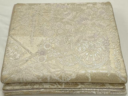 平和屋着物◎六通柄袋帯　唐織　花車文　銀糸　正絹　逸品　CAAZ1202ou