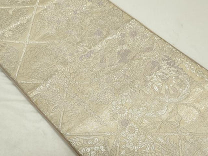 平和屋着物◎六通柄袋帯　唐織　花車文　銀糸　正絹　逸品　CAAZ1202ou